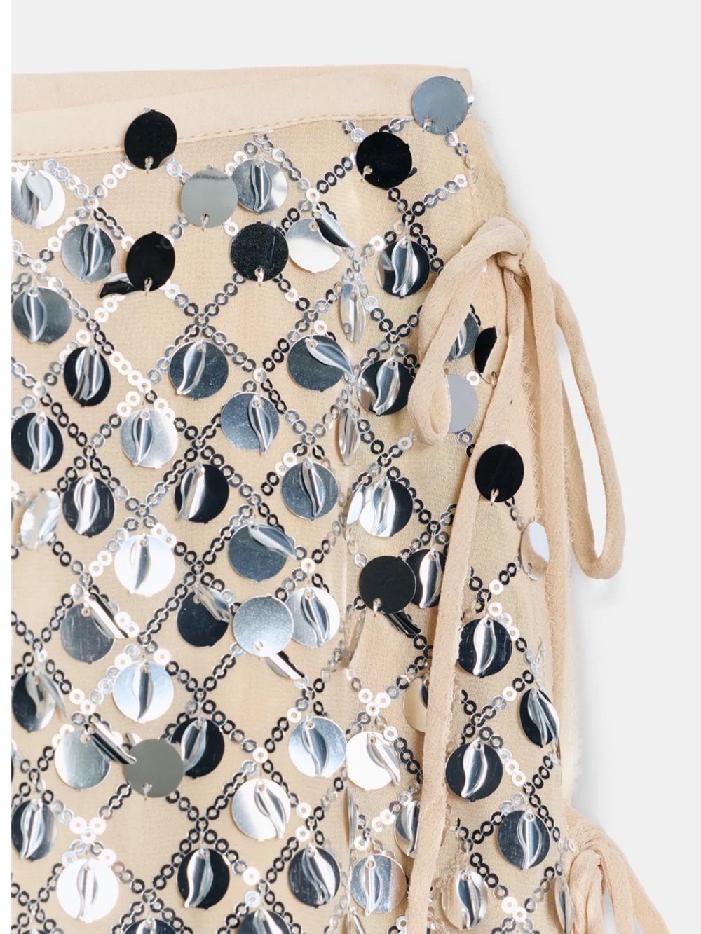 ZARA ASYMMETRIC SEQUIN MIDI SKIRT - Picture 5 of 5